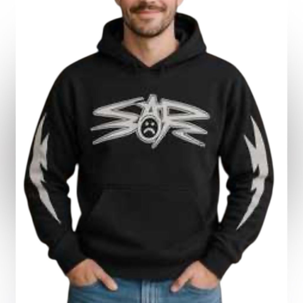 Sad Boyz Black and White Men’s Black Hoodie(Size XXL)